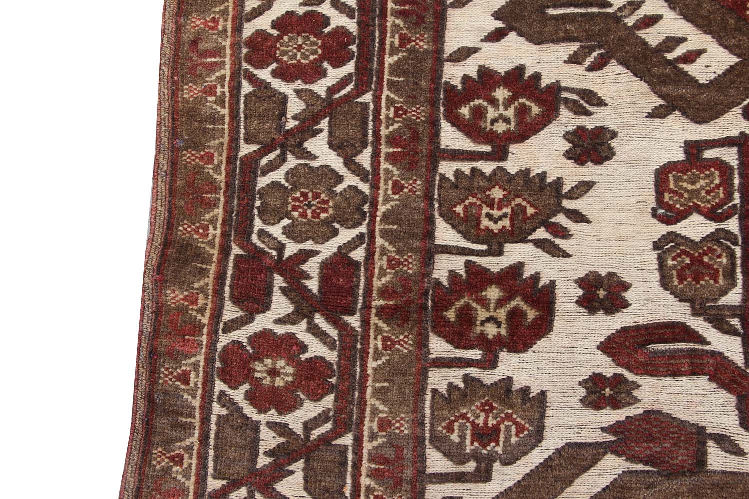 4' 6" x 6' 6 Ivory Handmade Berjista Afghan Rug Rectangular