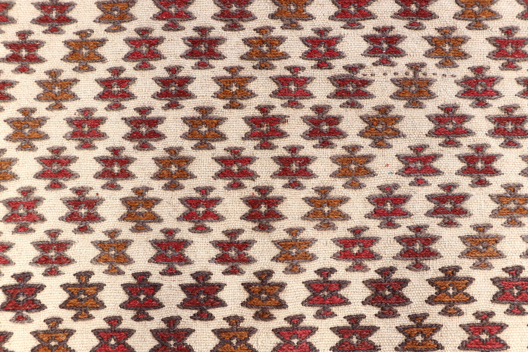 4' x 6' Ivory Handmade Pai Murgh Soumak Kilim Rug Rectangular