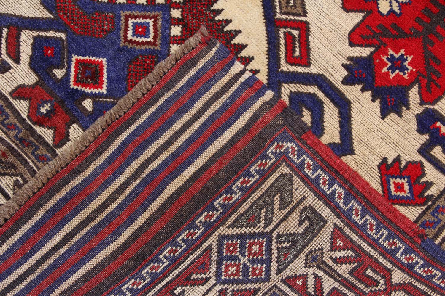 4' x 6' Ivory Handmade Berjista Afghan Rug Rectangular