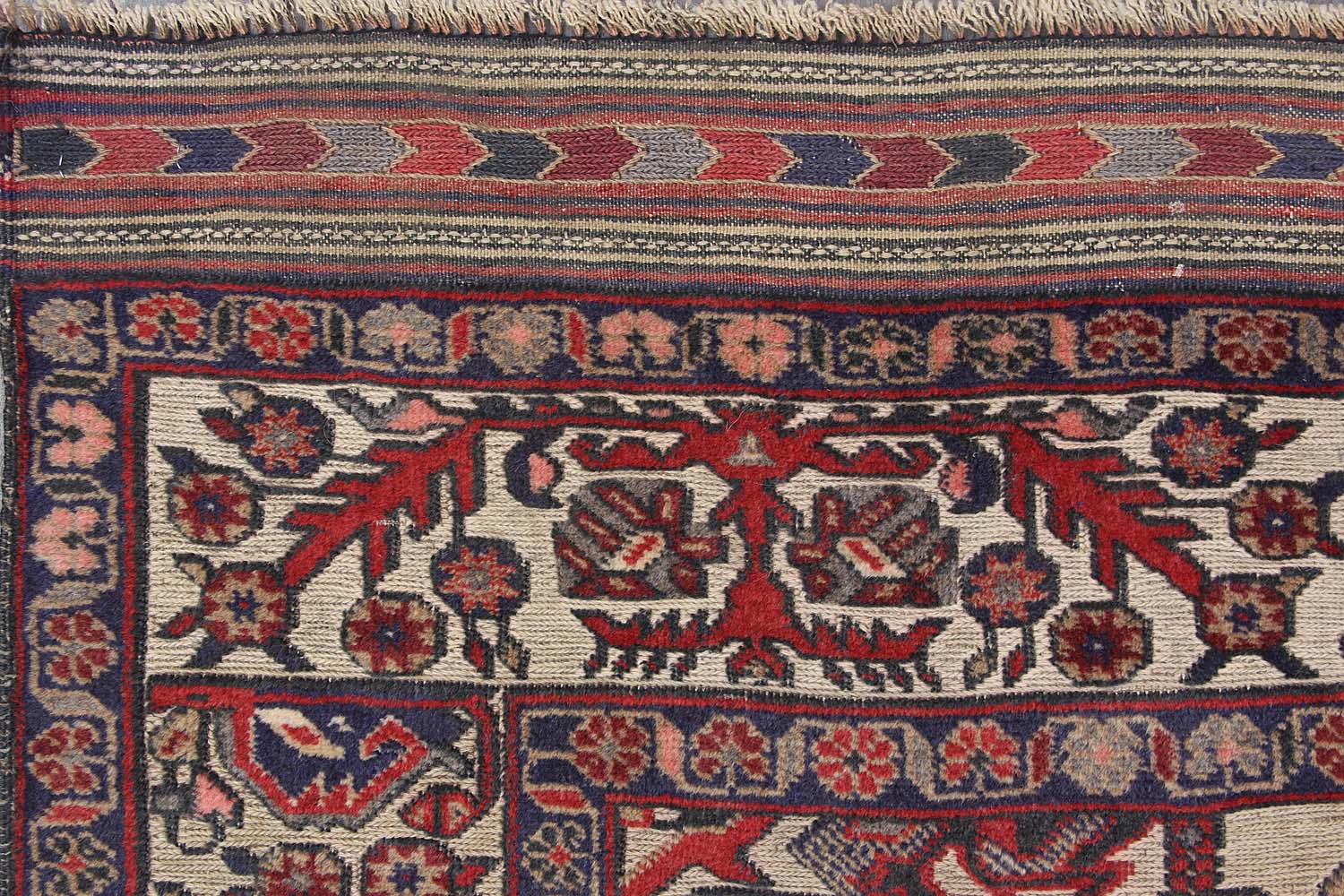 4' 6" x 6' 6 Red Handmade Berjista Afghan Rug Rectangular