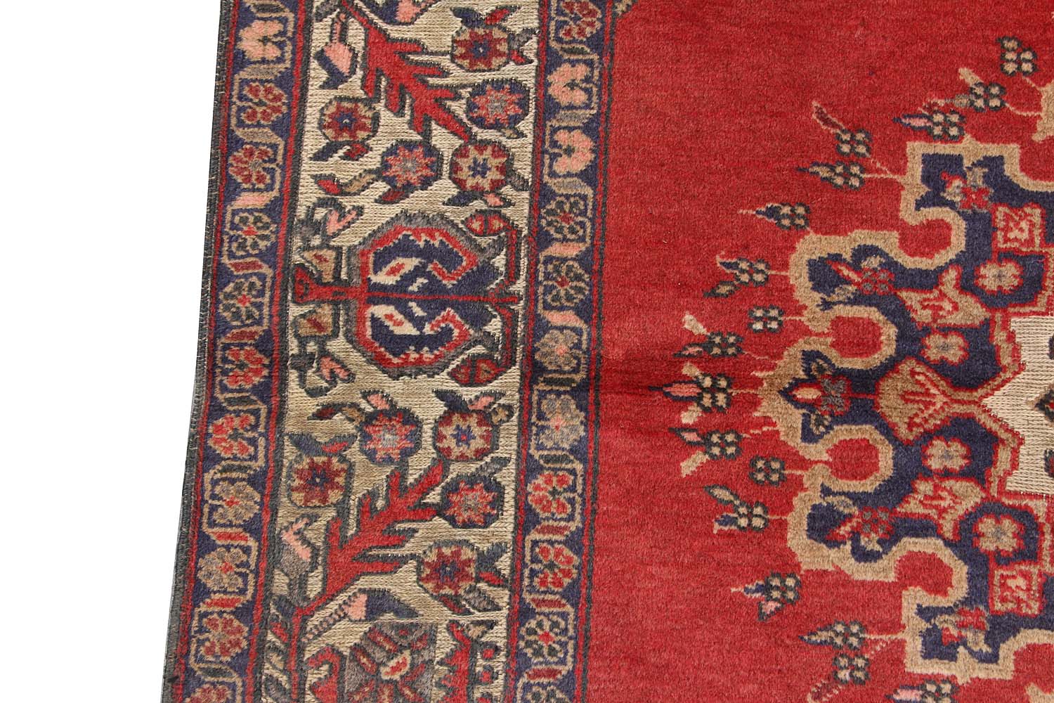 4' 6" x 6' 6 Red Handmade Berjista Afghan Rug Rectangular
