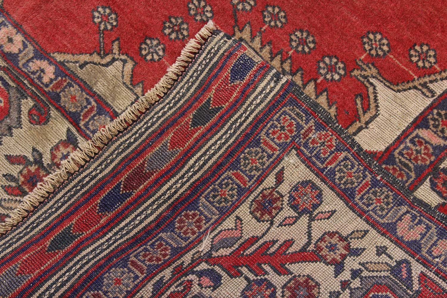 4' 6" x 6' 6 Red Handmade Berjista Afghan Rug Rectangular