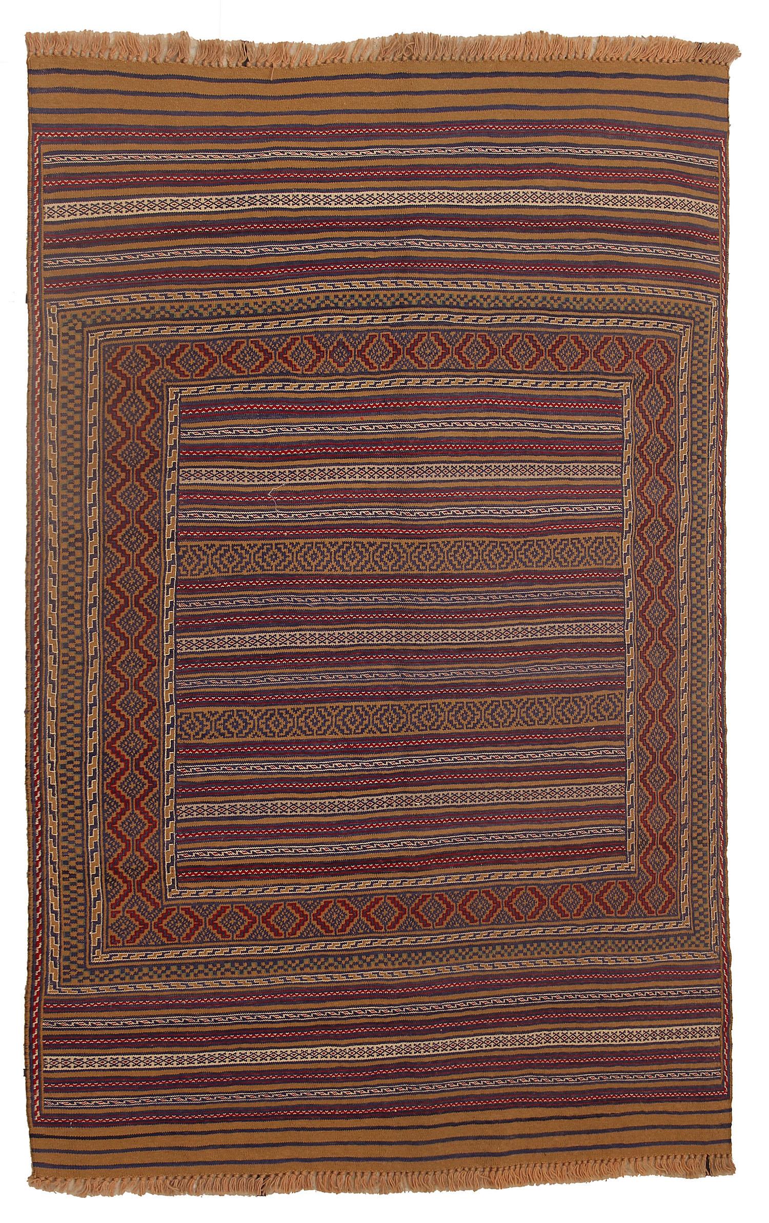 3' X 5' Multy Handmade Laghari Soumak Kilim Rug Rectangular