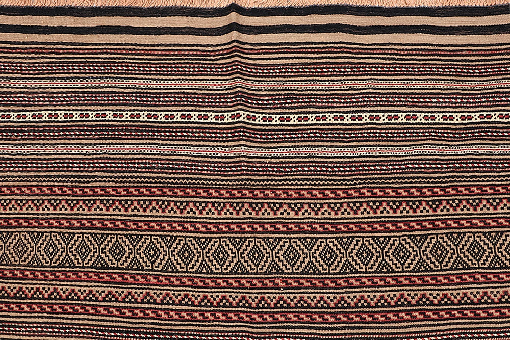 4' 6" x 6' 6 Multy Handmade Laghari Soumak Kilim Rug Rectangular