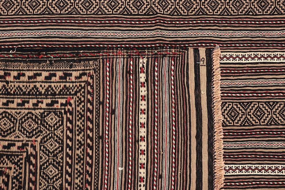 4' 6" x 6' 6 Multy Handmade Laghari Soumak Kilim Rug Rectangular