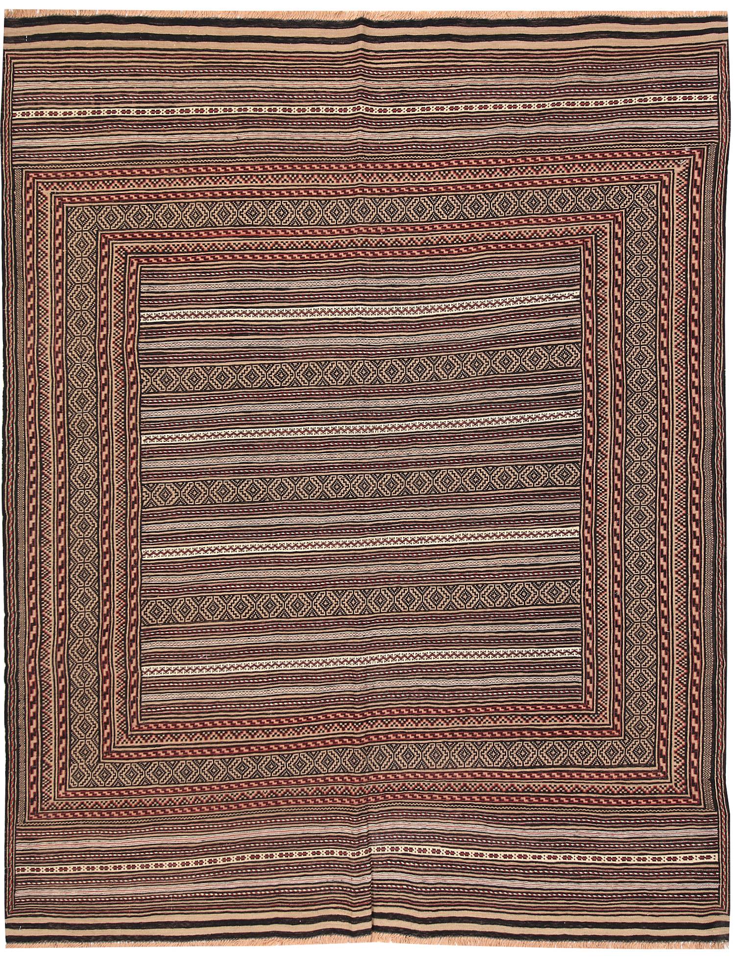4' 6" x 6' 6 Multy Handmade Laghari Soumak Kilim Rug Rectangular