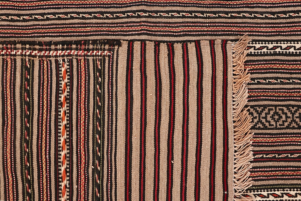 4' 6" x 6' 6 Multy Handmade Laghari Soumak Kilim Rug Rectangular