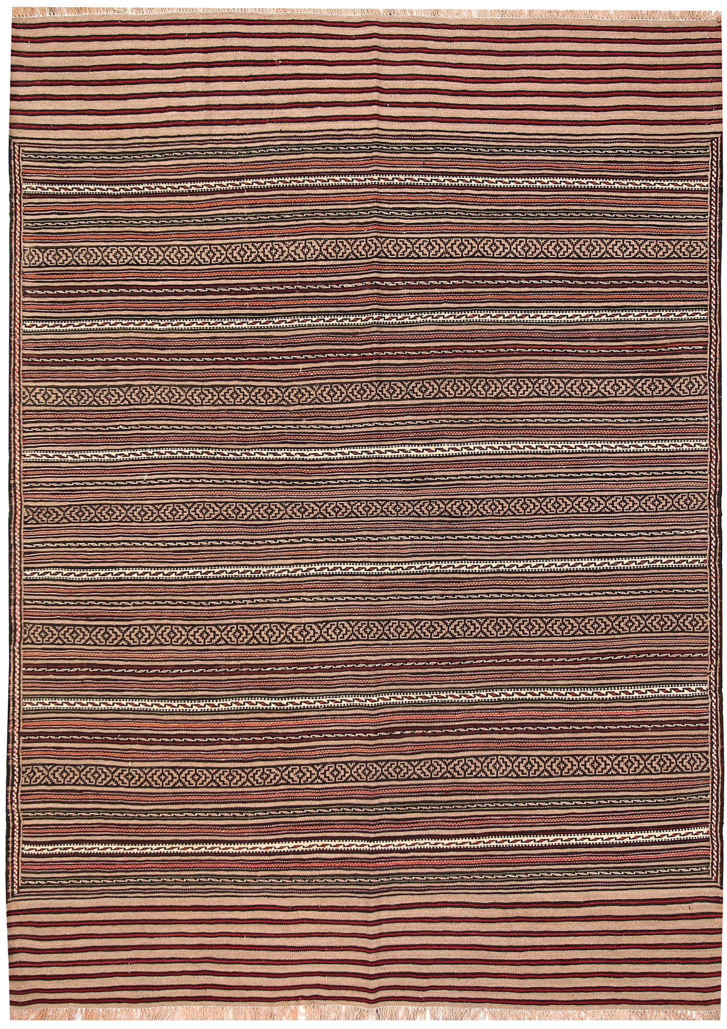 4' 6" x 6' 6 Multy Handmade Laghari Soumak Kilim Rug Rectangular
