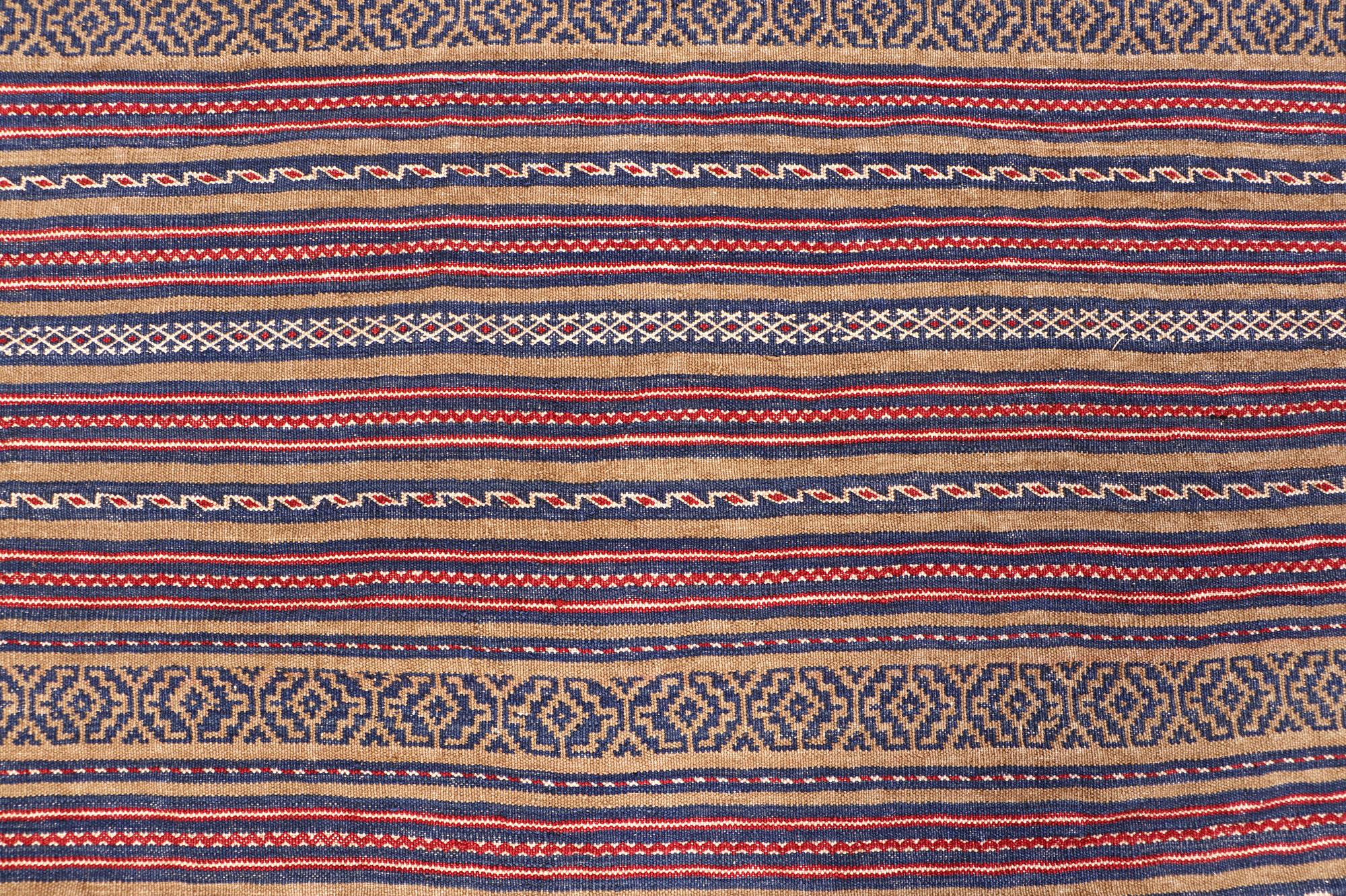 4' 6" x 6' 6 Multy Handmade Laghari Soumak Kilim Rug Rectangular