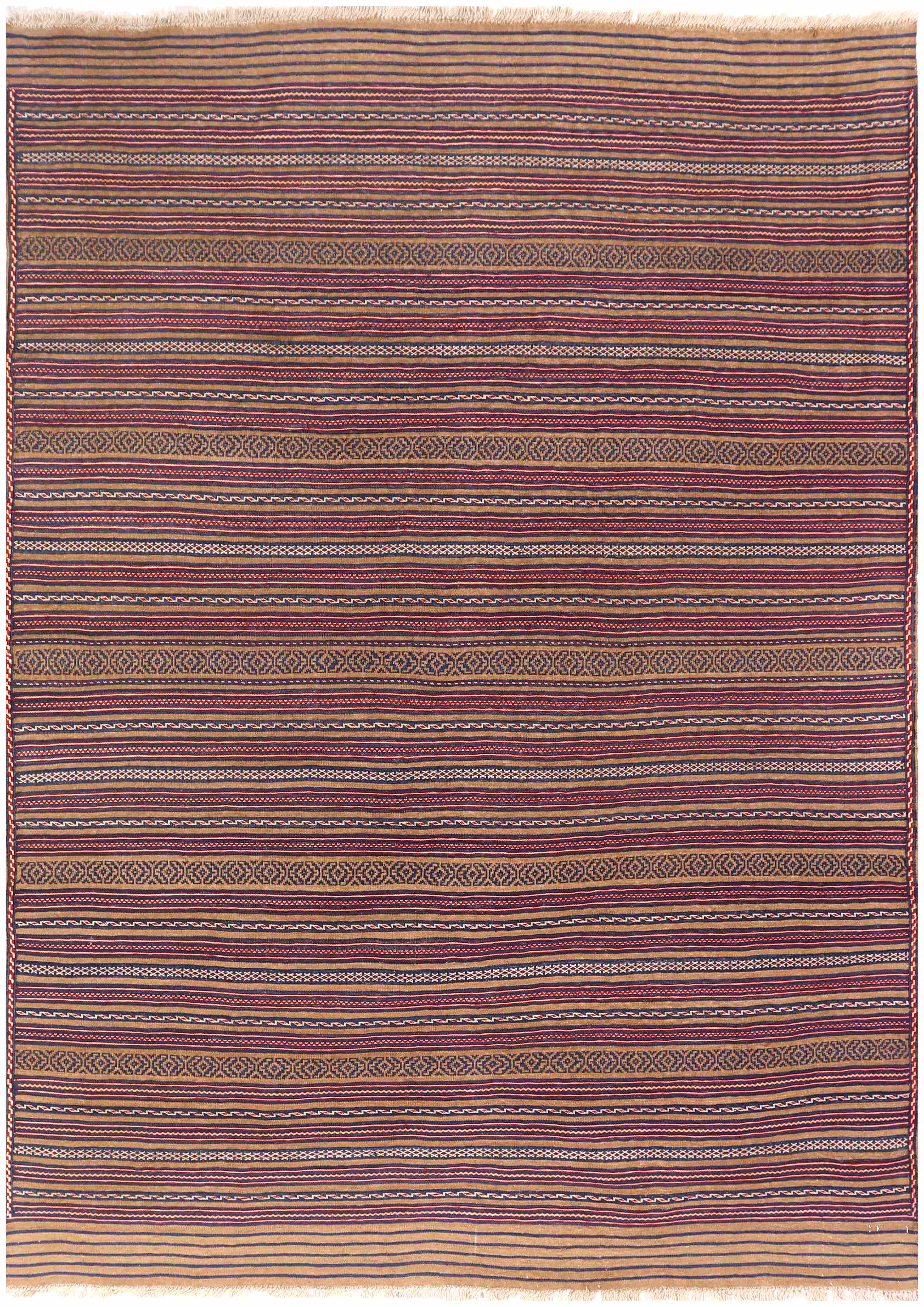 4' 6" x 6' 6 Multy Handmade Laghari Soumak Kilim Rug Rectangular