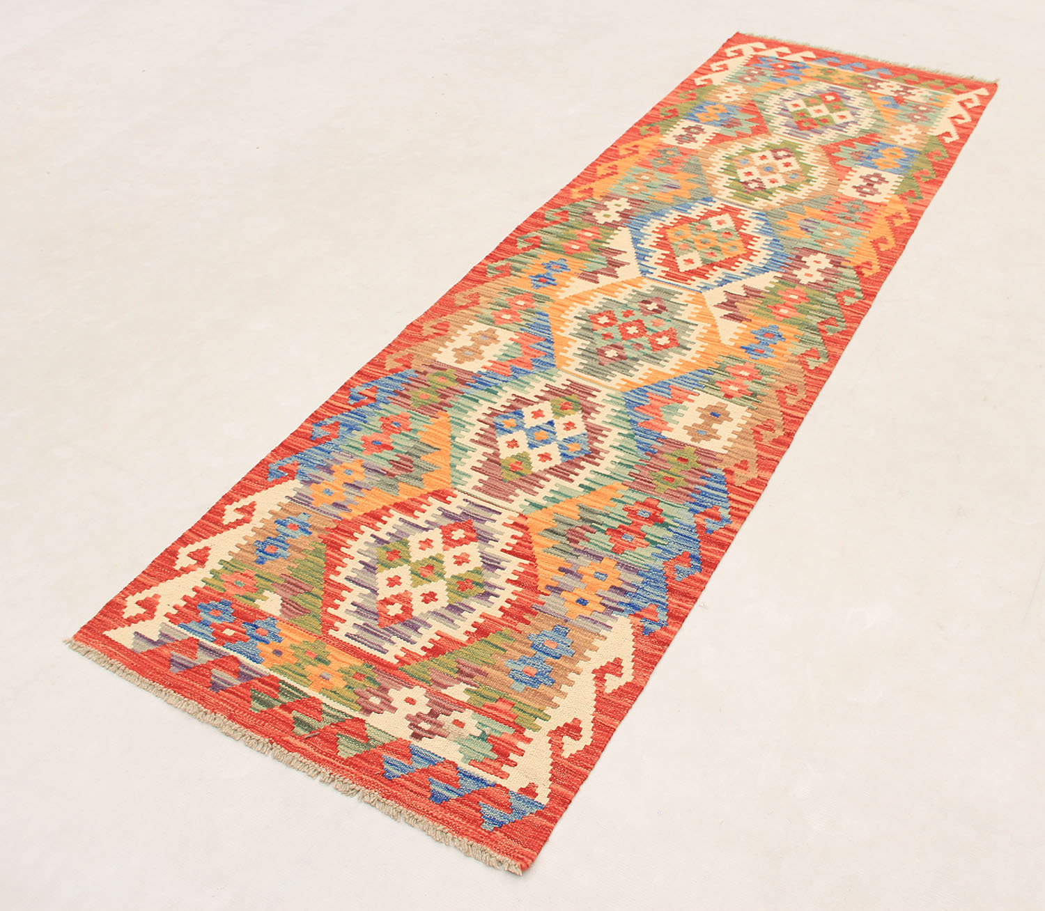 2' 6" x 8' Multy Handmade Veggie Dye Kilim Rug Runner