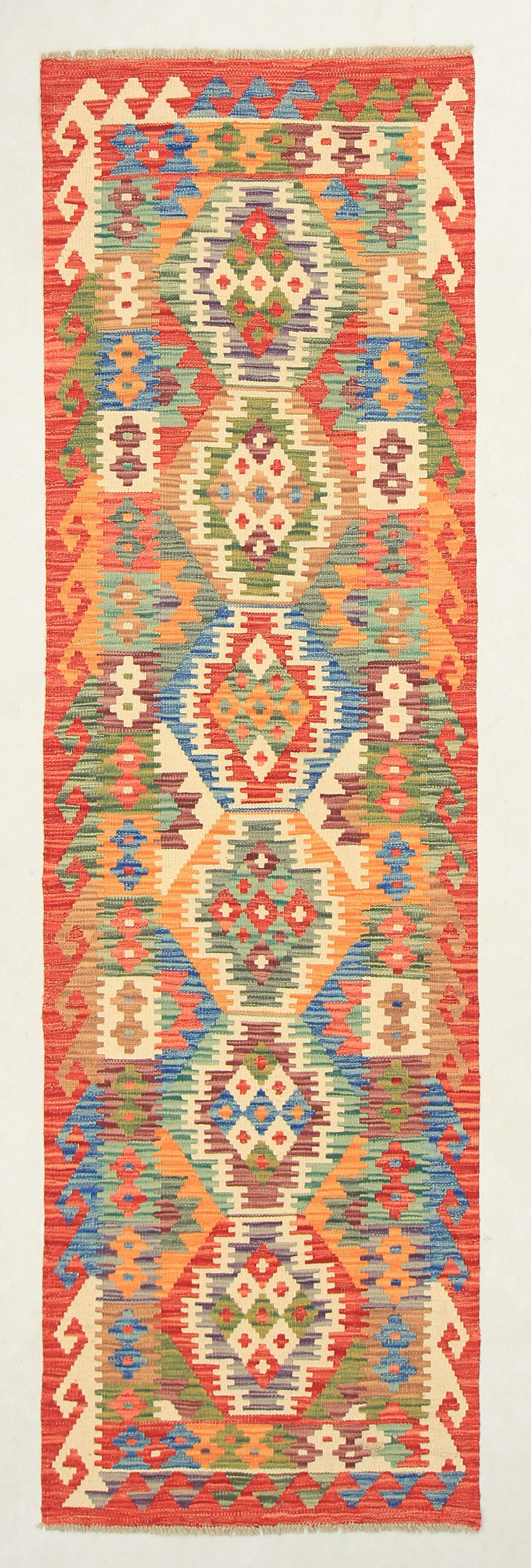 2' 6" x 8' Multy Handmade Veggie Dye Kilim Rug Runner