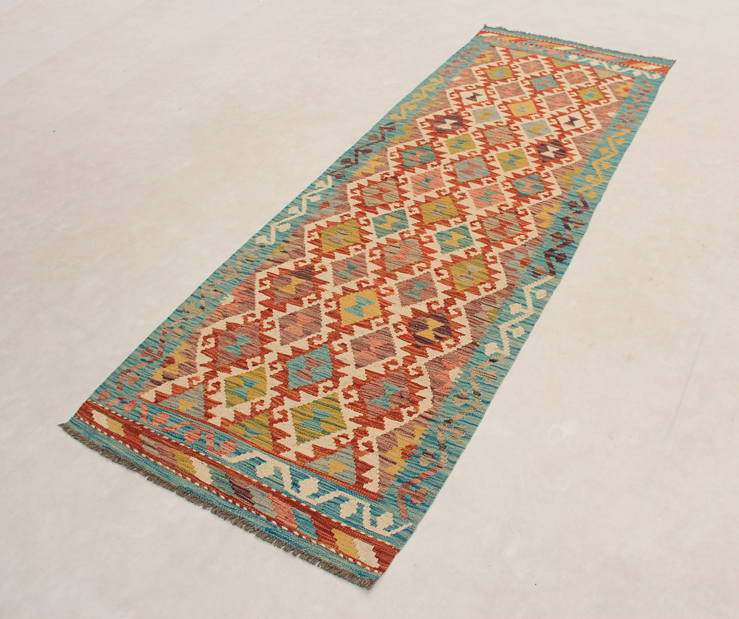 3' X 8' Multy Handmade Veggie Dye Kilim Rug Runner