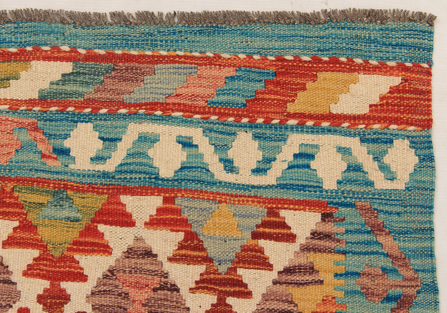 3' X 8' Multy Handmade Veggie Dye Kilim Rug Runner