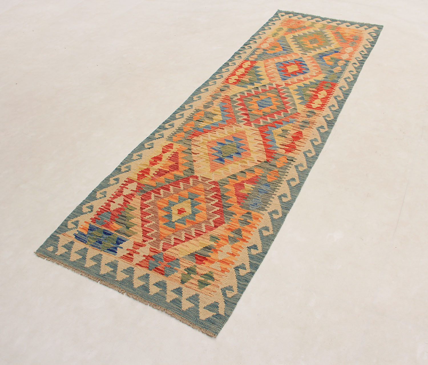 3' X 8' Multy Handmade Veggie Dye Kilim Rug Runner