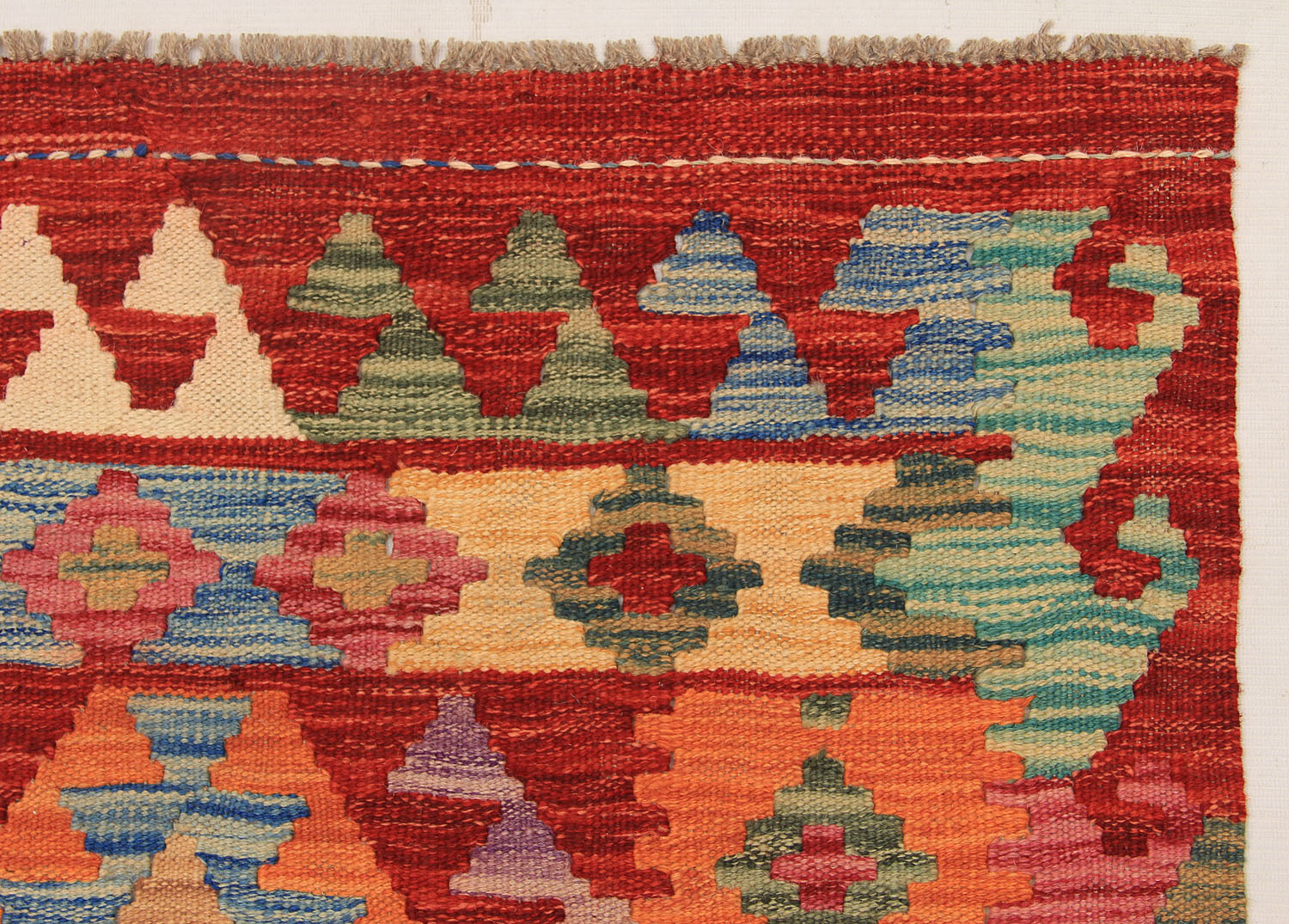 3' X 8' Multy Handmade Veggie Dye Kilim Rug Runner