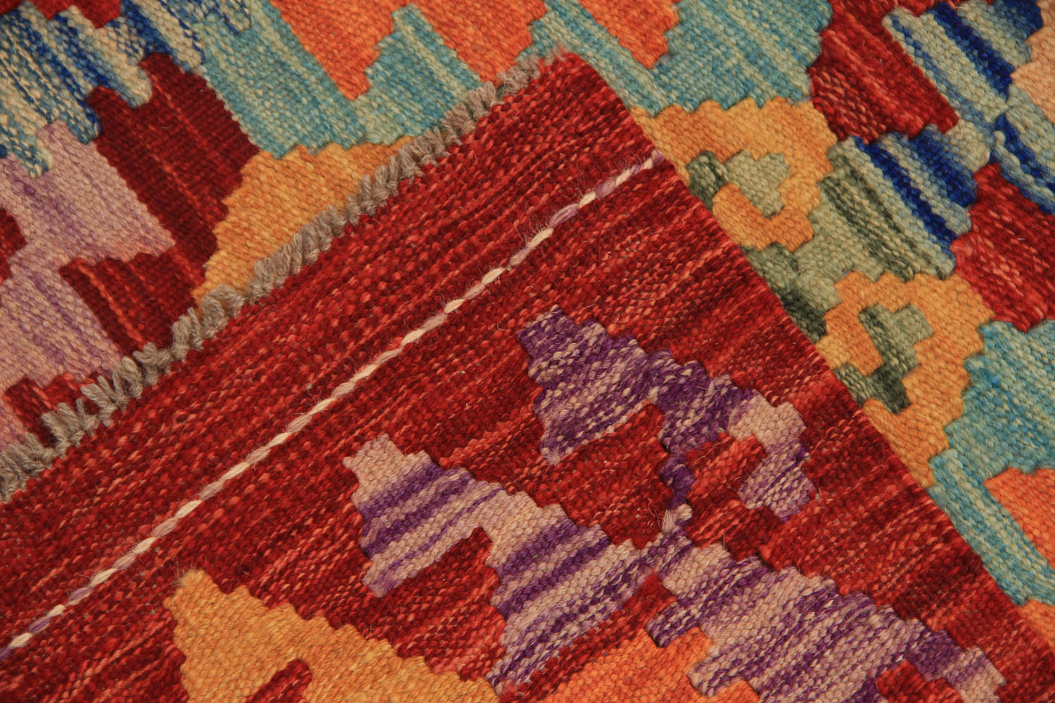 3' X 8' Multy Handmade Veggie Dye Kilim Rug Runner