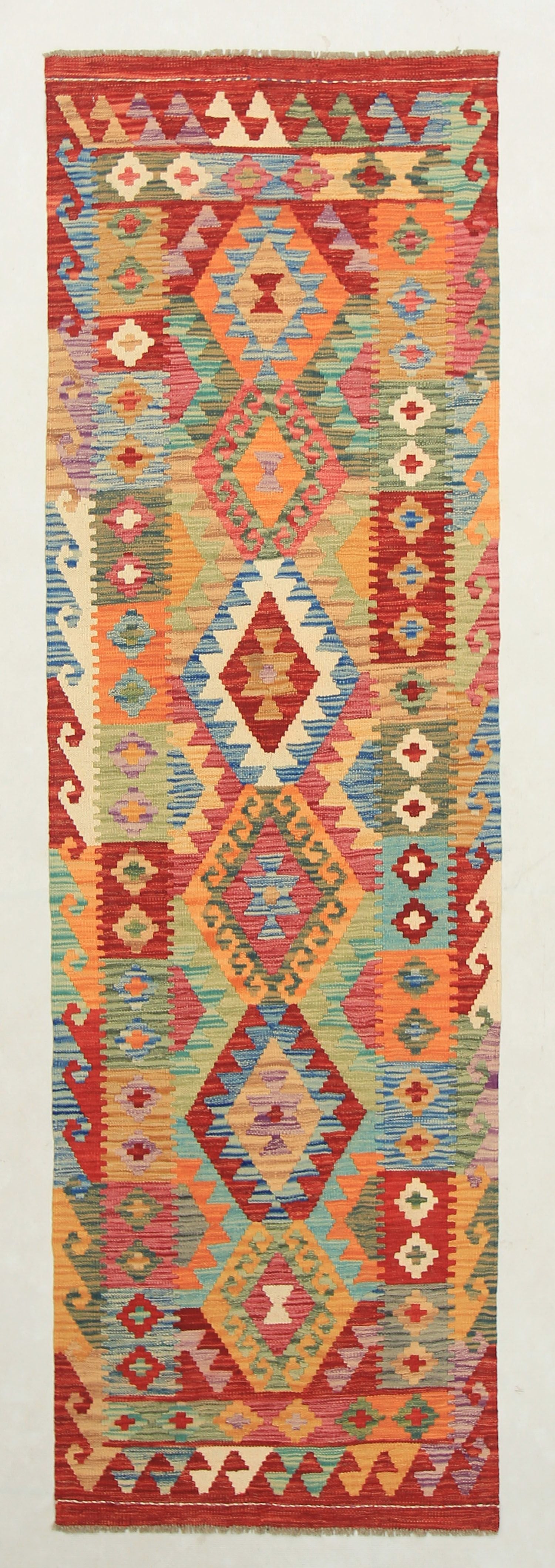 3' X 8' Multy Handmade Veggie Dye Kilim Rug Runner