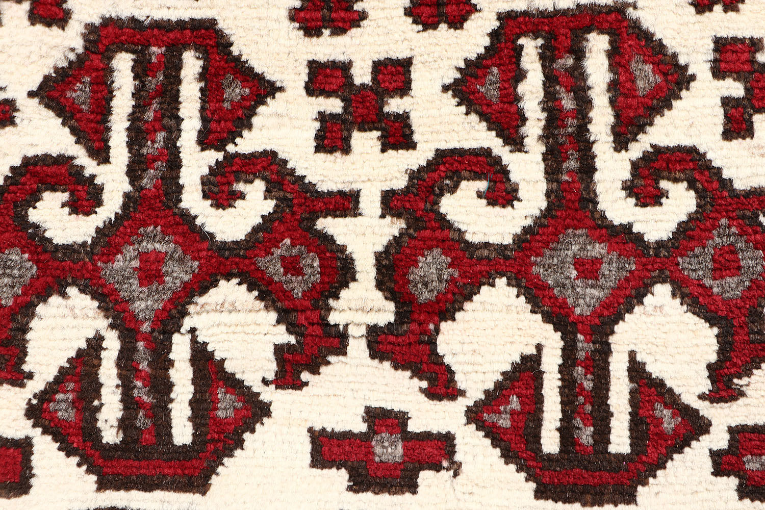 2' 6" x 4' Ivory Handmade Natural Taimani Carpets Afghan Rectangular