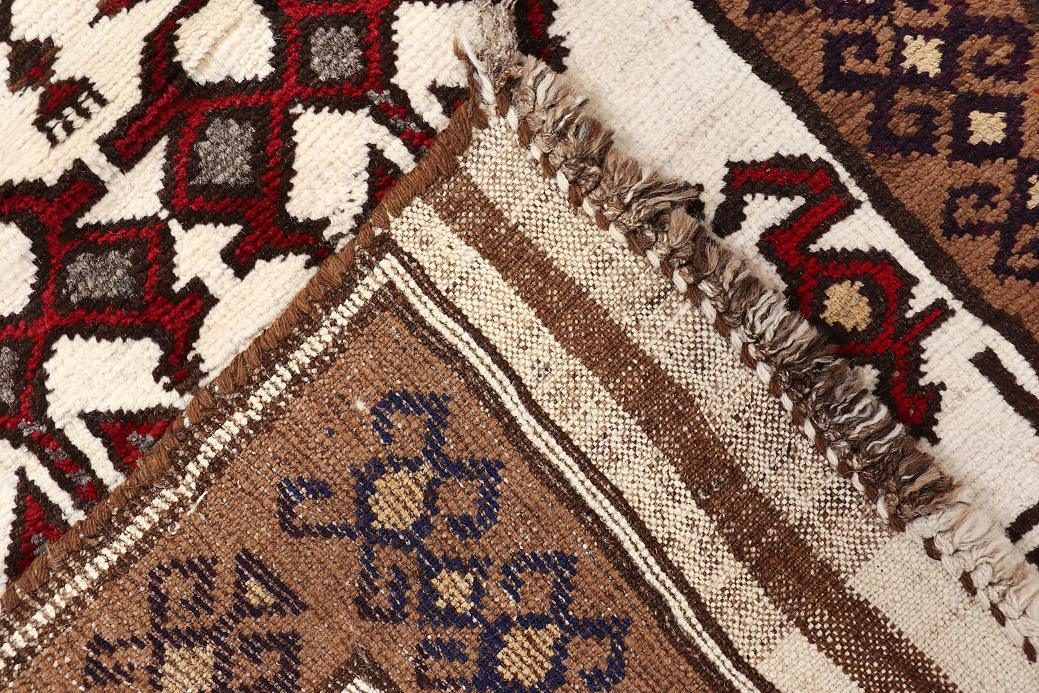 2' 6" x 4' Ivory Handmade Natural Taimani Carpets Afghan Rectangular