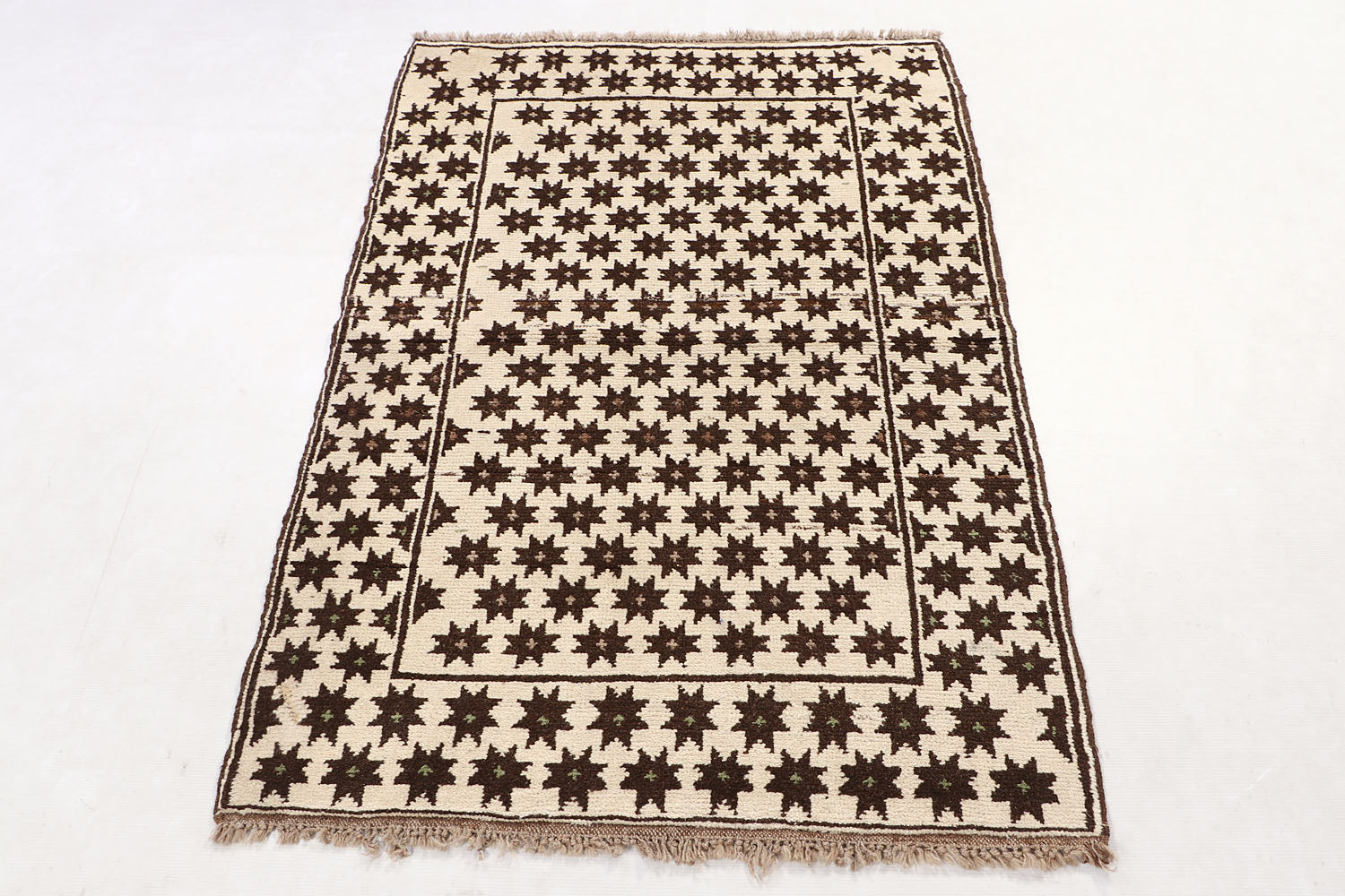 3' X 5' Ivory Handmade Natural Taimani Carpets Afghan Rectangular