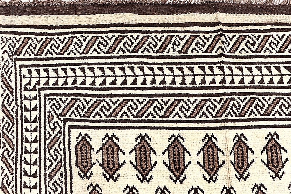 5' X 7' Ivory Handmade Natural Taimani Carpets Afghan Rectangular