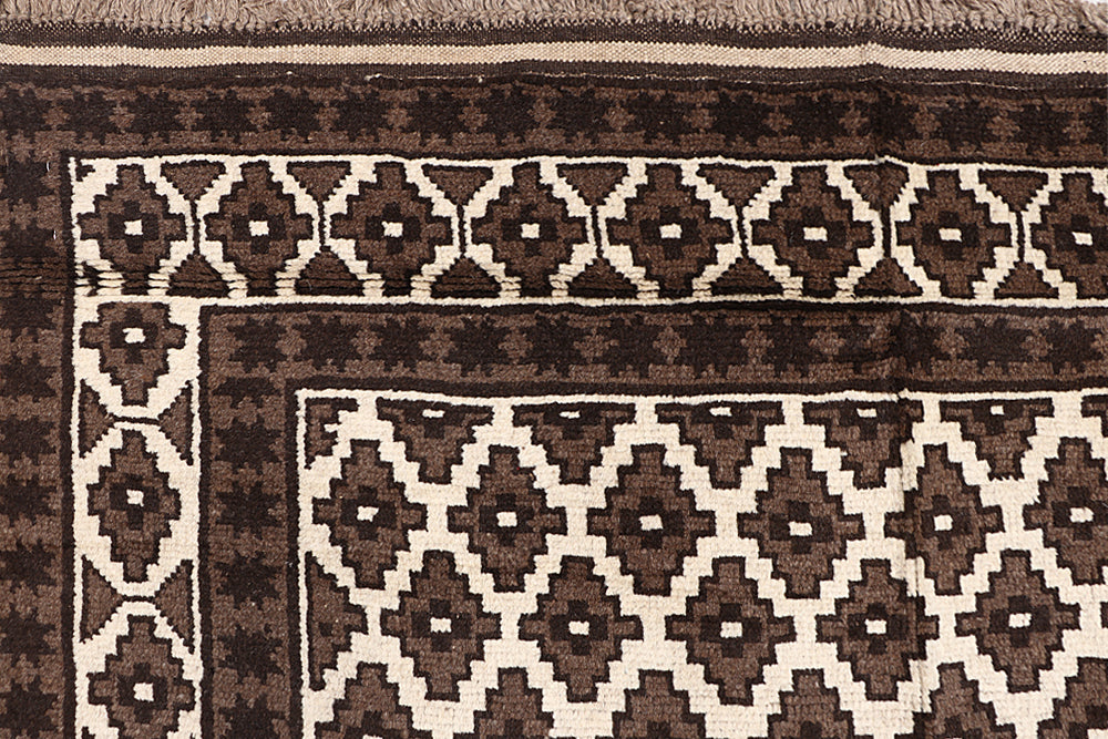5' 6" X 8' Ivory Handmade Natural Taimani Carpets Afghan Rectangular