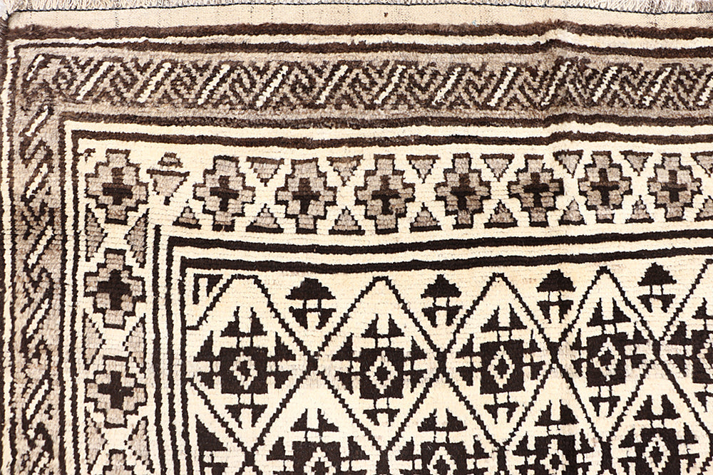 Ivory Handmade Natural Taimani Carpets Afghan Rectangular