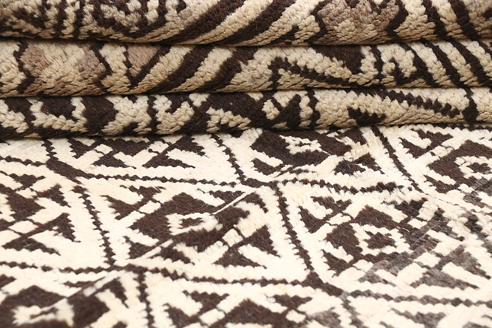 Ivory Handmade Natural Taimani Carpets Afghan Rectangular