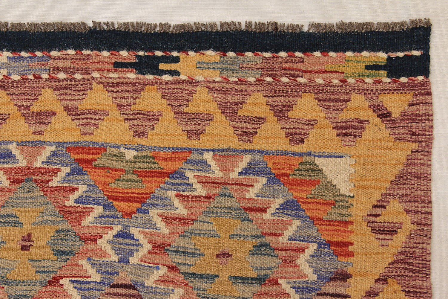 3' X 8' Multy Handmade Veggie Dye Kilim Rug Runner