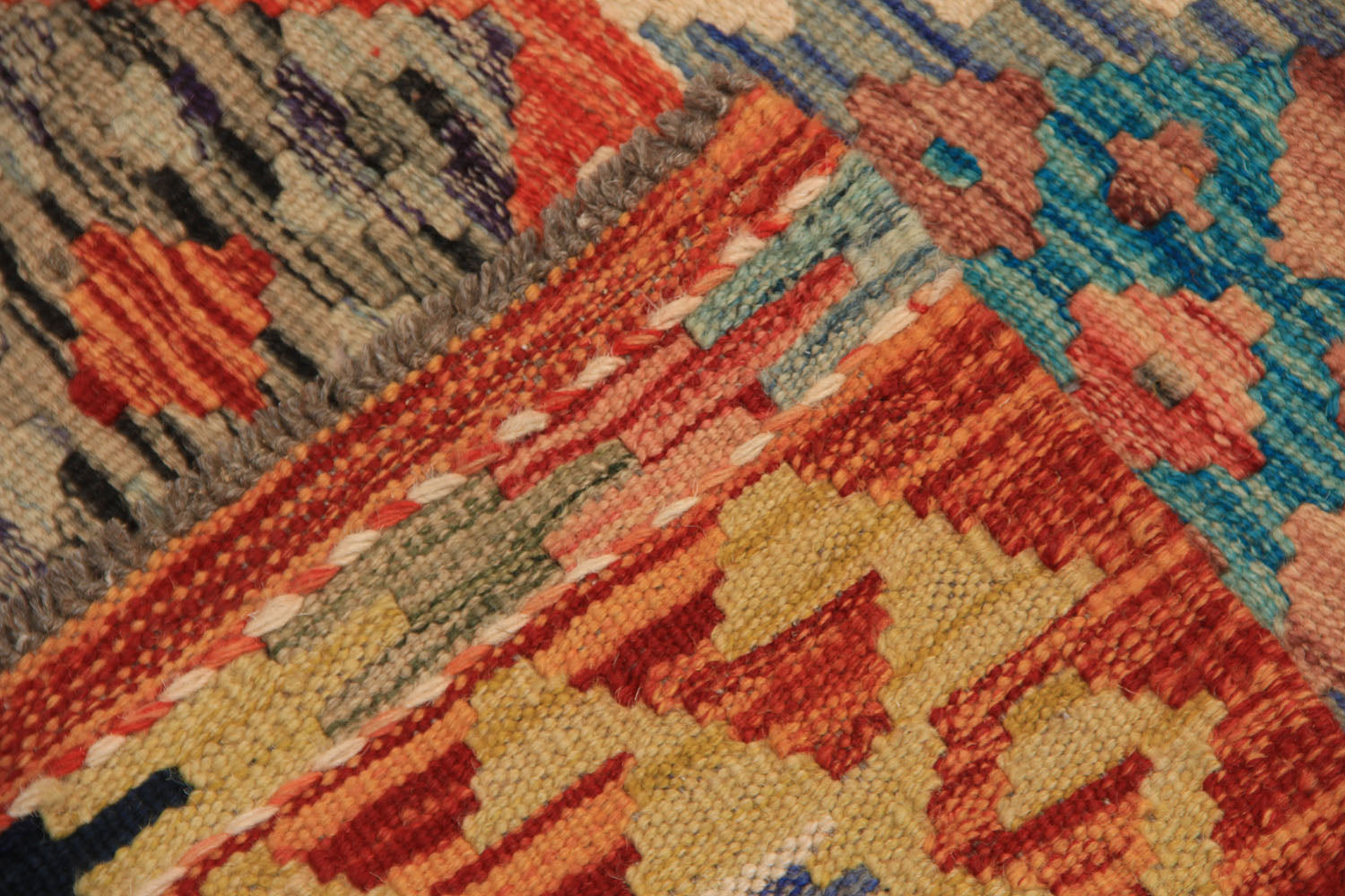 2' 6" X 9' Multy Handmade Veggie Dye Kilim Rug Runner