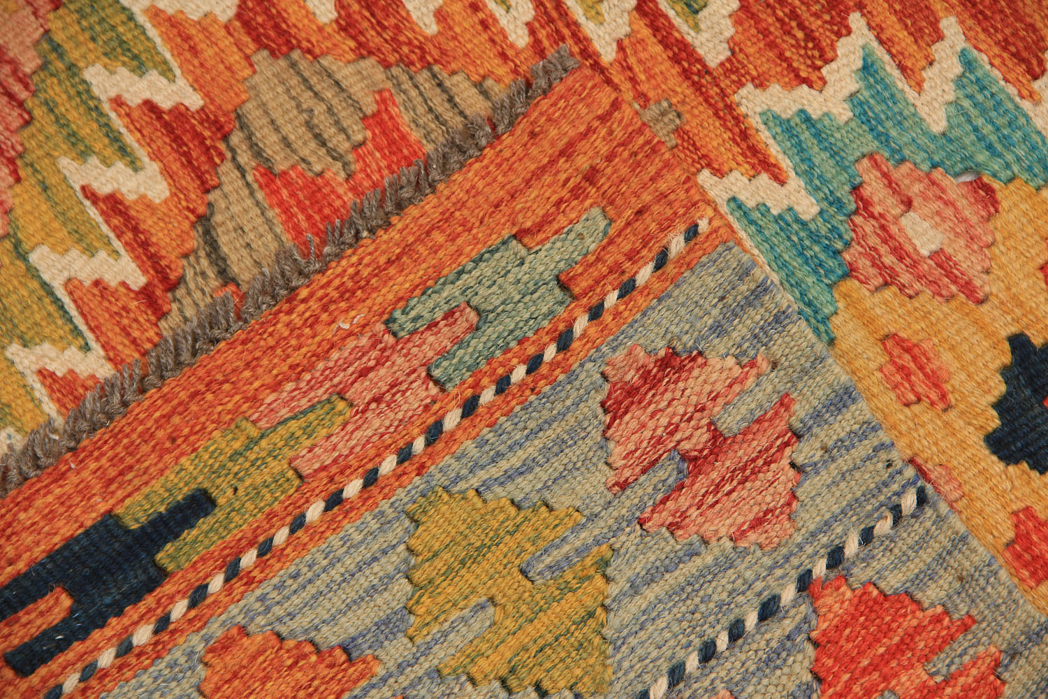 3' X 8' Multy Handmade Veggie Dye Kilim Rug Runner