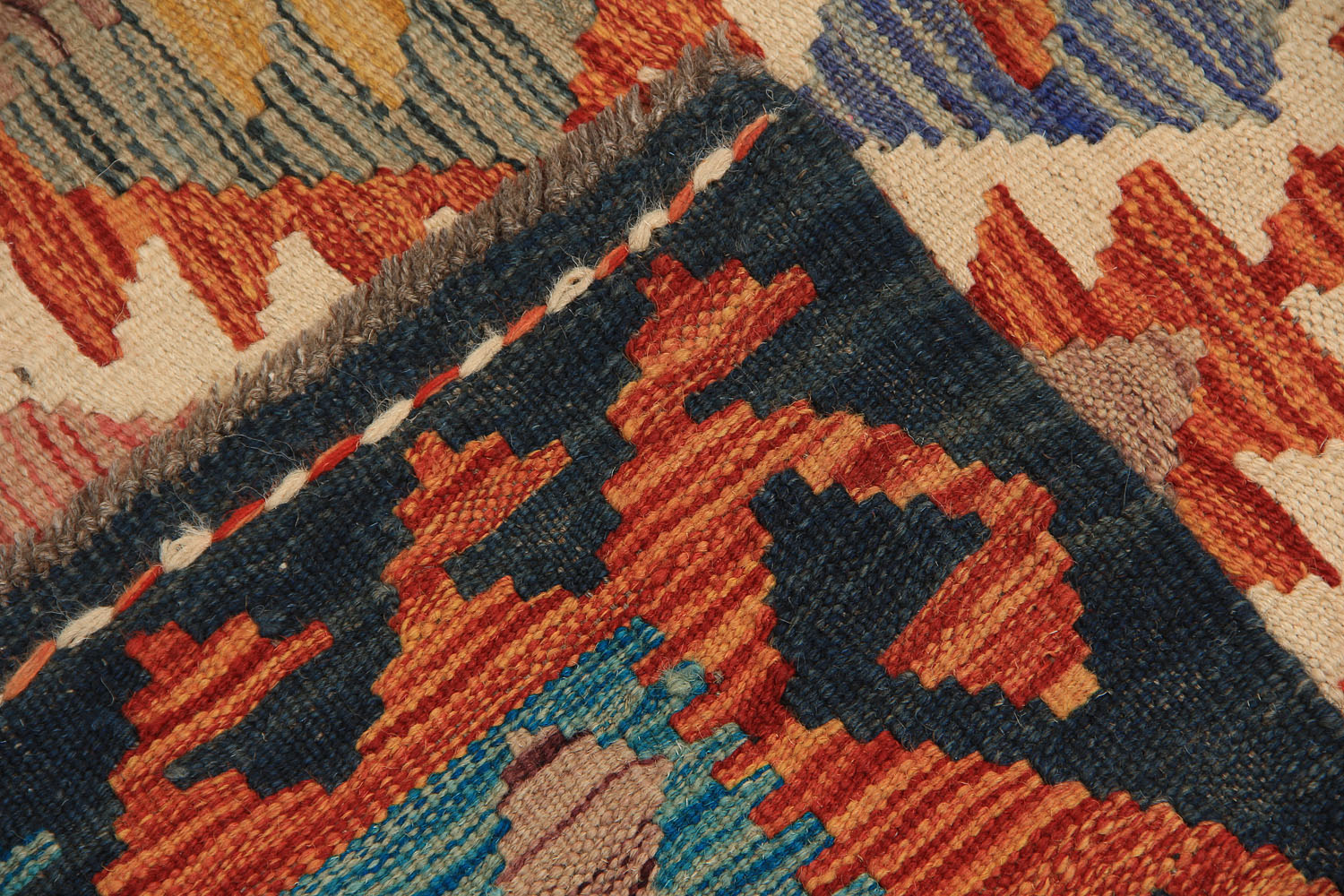 3' X 8' Multy Handmade Veggie Dye Kilim Rug Runner