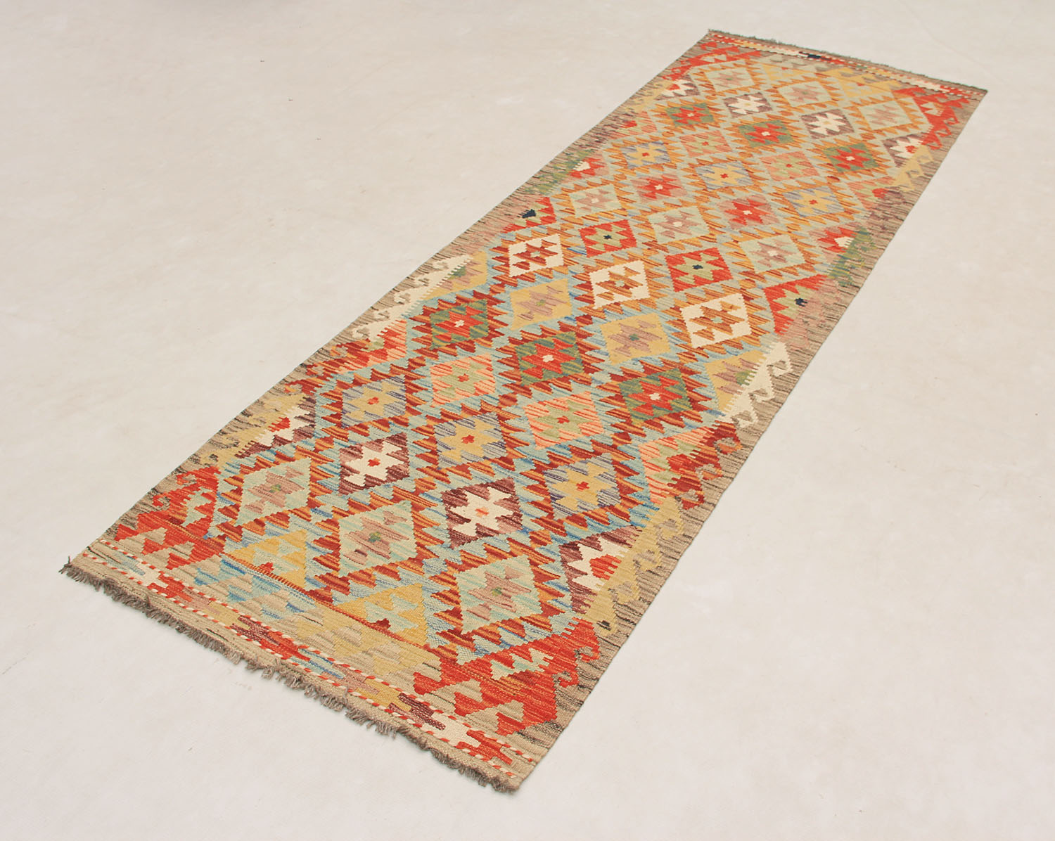 3' X 8' Multy Handmade Veggie Dye Kilim Rug Runner