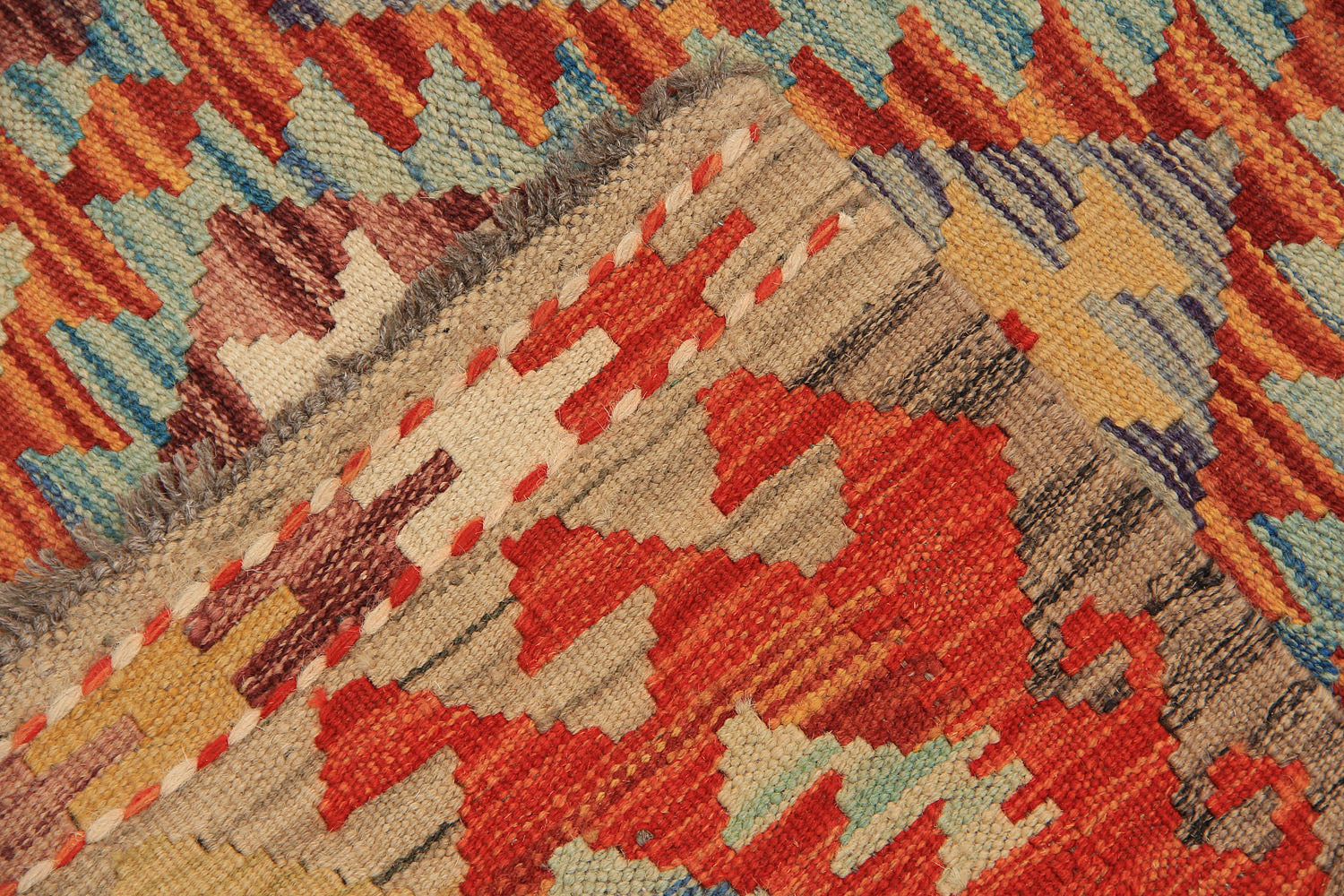 3' X 8' Multy Handmade Veggie Dye Kilim Rug Runner