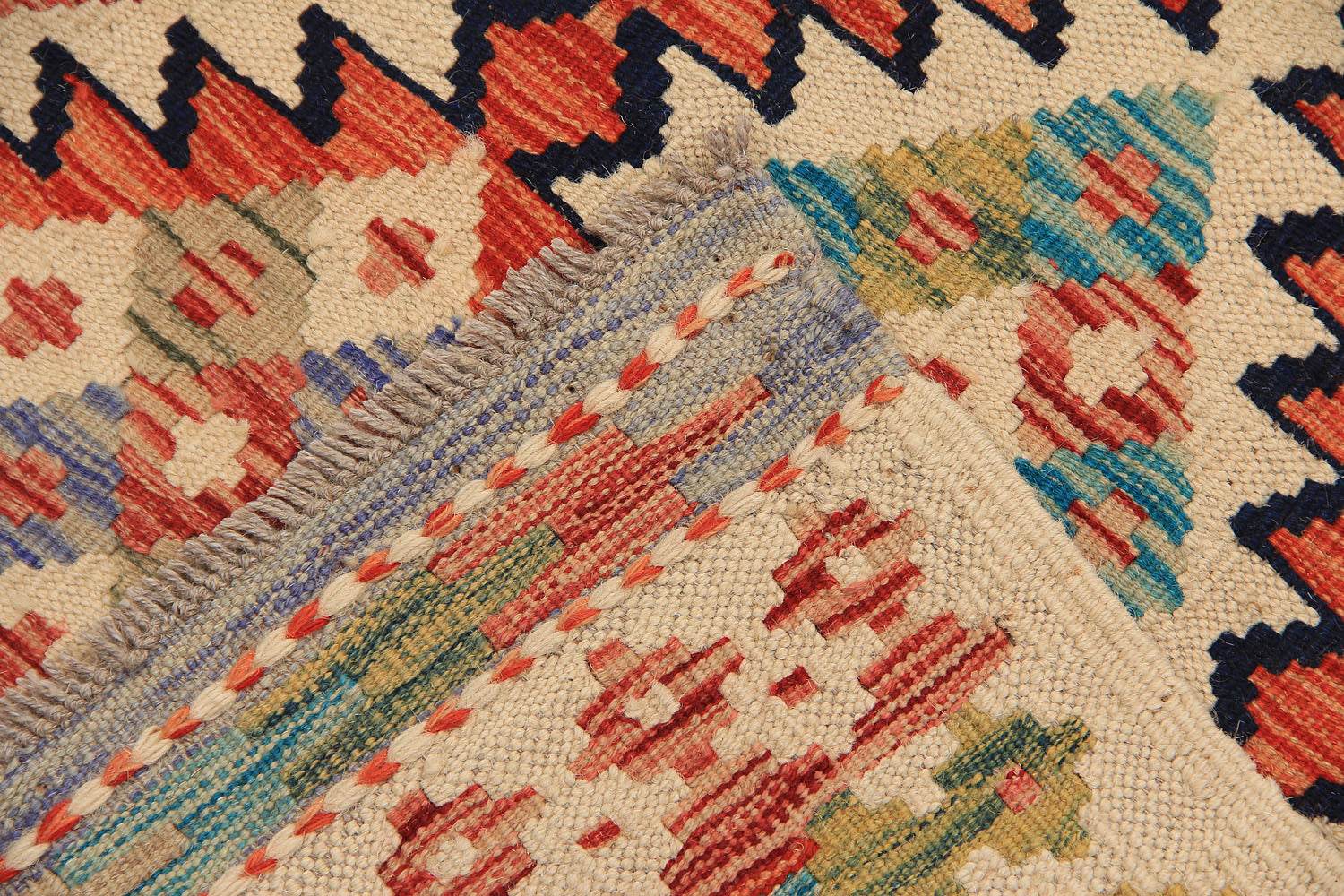 3' X 8' Multy Handmade Veggie Dye Kilim Rug Runner