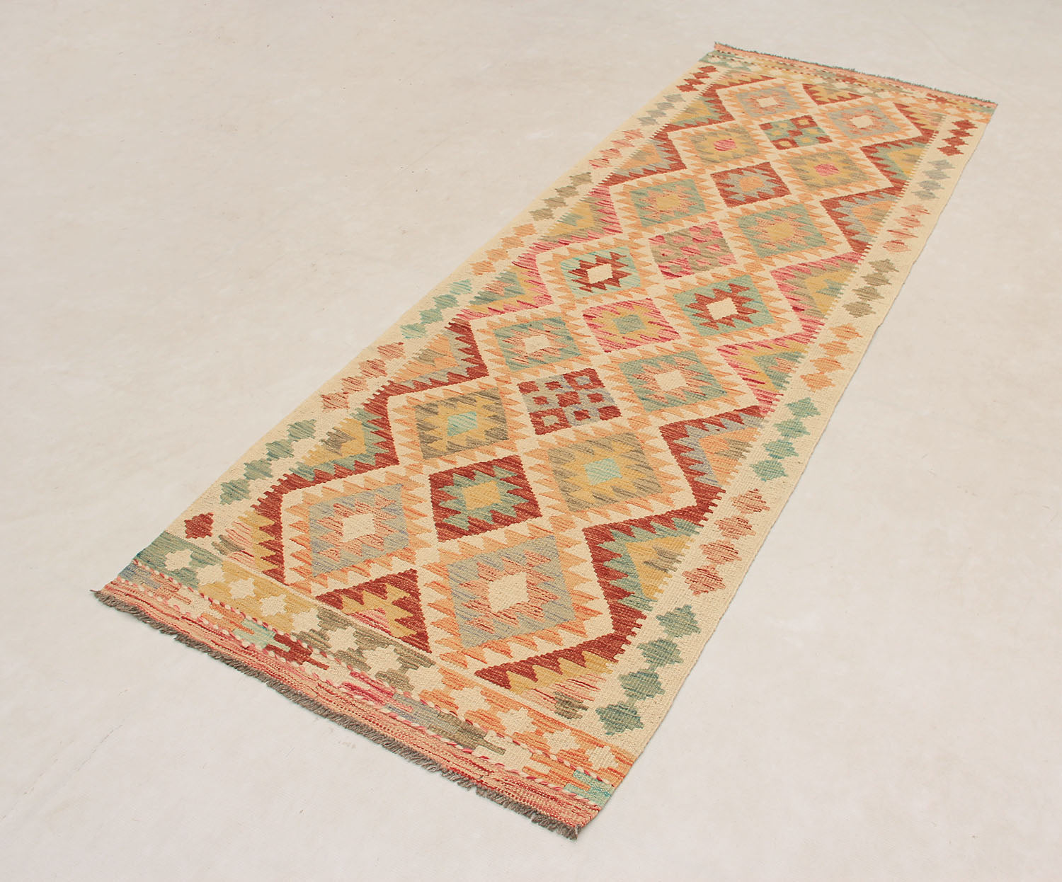 3' X 8' Multy Handmade Veggie Dye Kilim Rug Runner