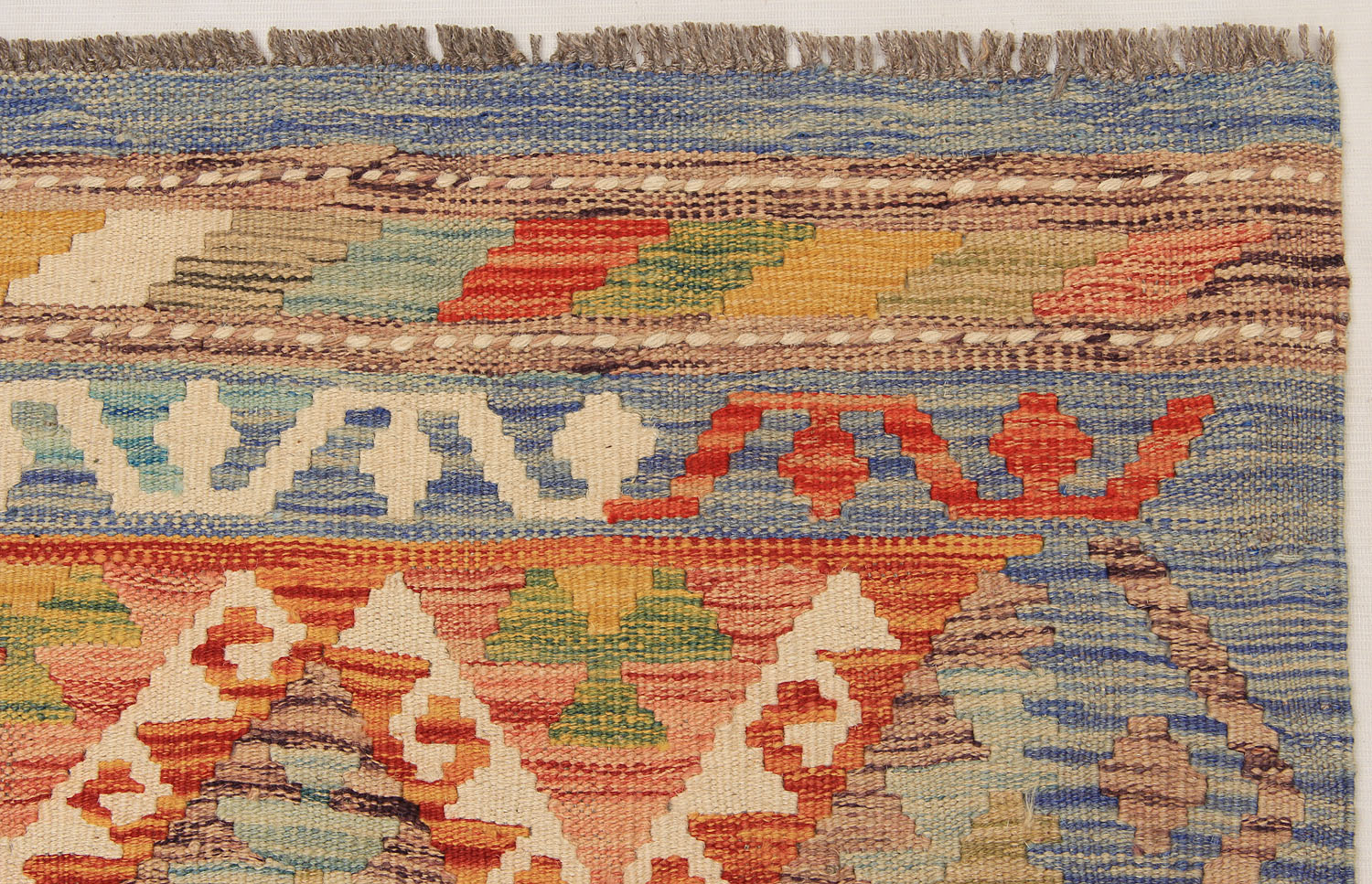 2' 6" X 9' Multy Handmade Veggie Dye Kilim Rug Runner