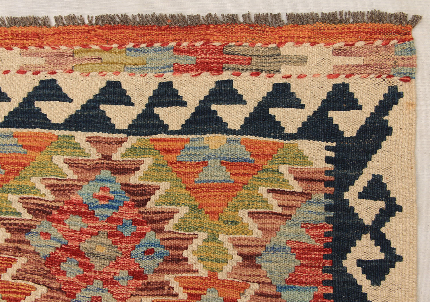 3' X 8' Multy Handmade Veggie Dye Kilim Rug Runner