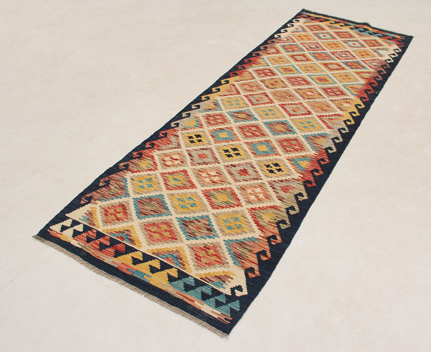 3' X 8' Multy Handmade Veggie Dye Kilim Rug Runner