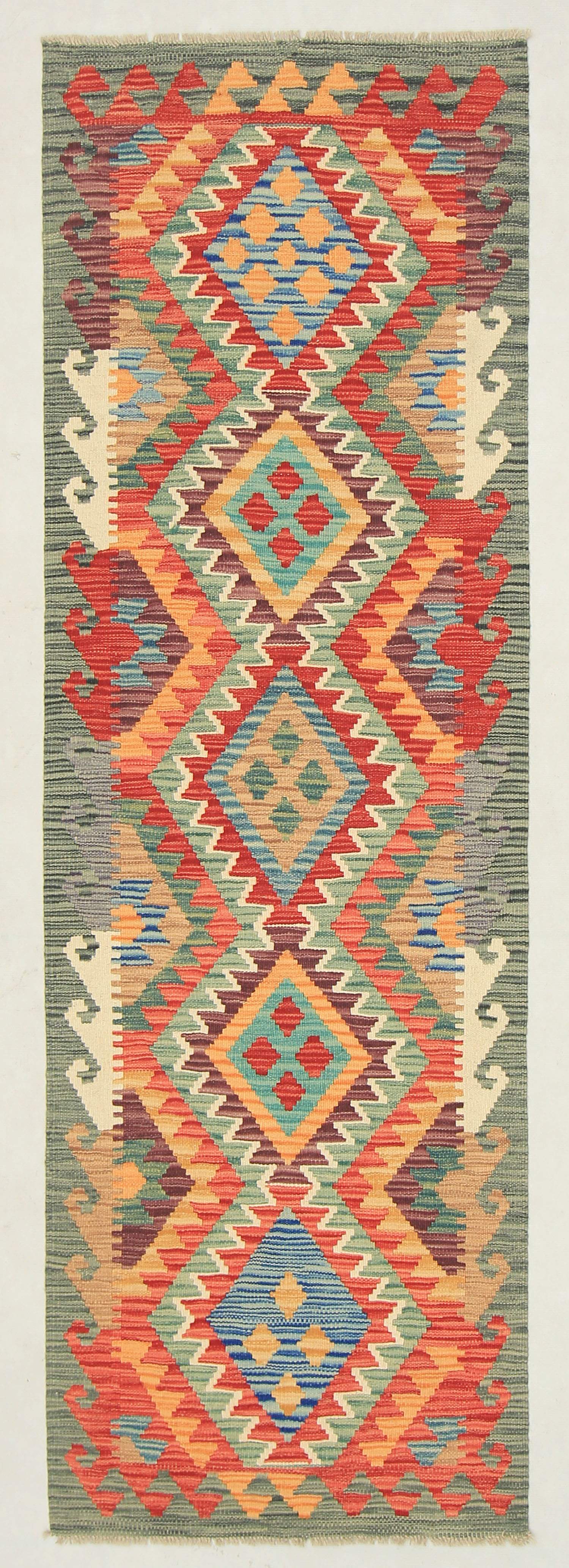 3' X 8' Multy Handmade Veggie Dye Kilim Rug Runner