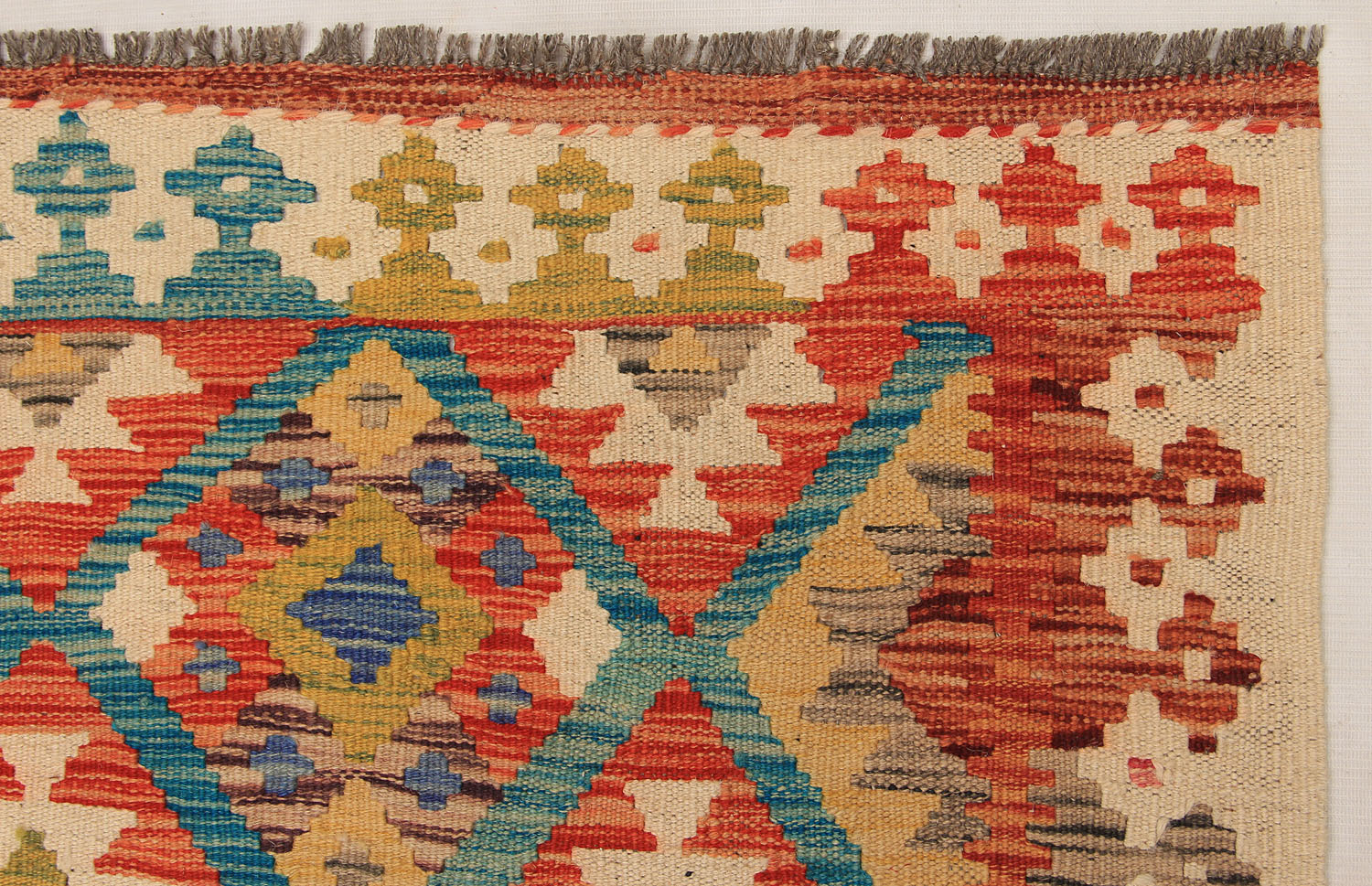 2' 6" X 9' Multy Handmade Veggie Dye Kilim Rug Runner