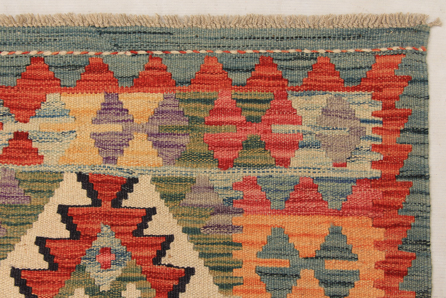 3' X 8' Multy Handmade Veggie Dye Kilim Rug Runner