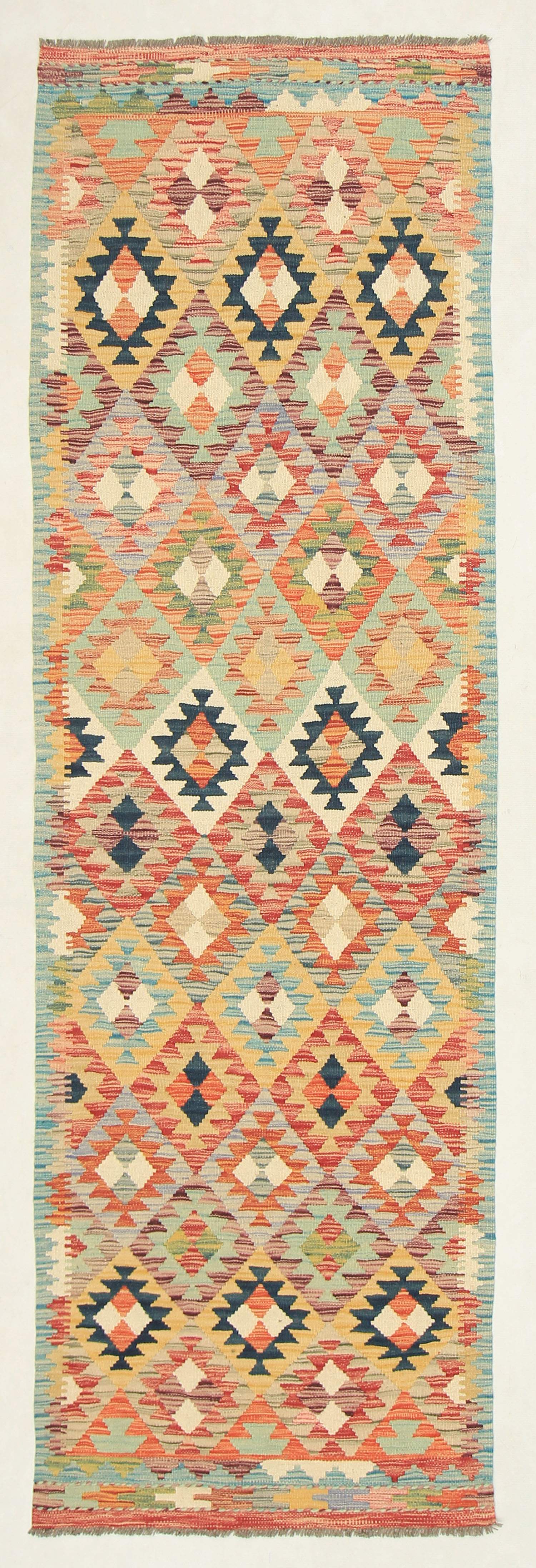 3' X 8' Multy Handmade Veggie Dye Kilim Rug Runner