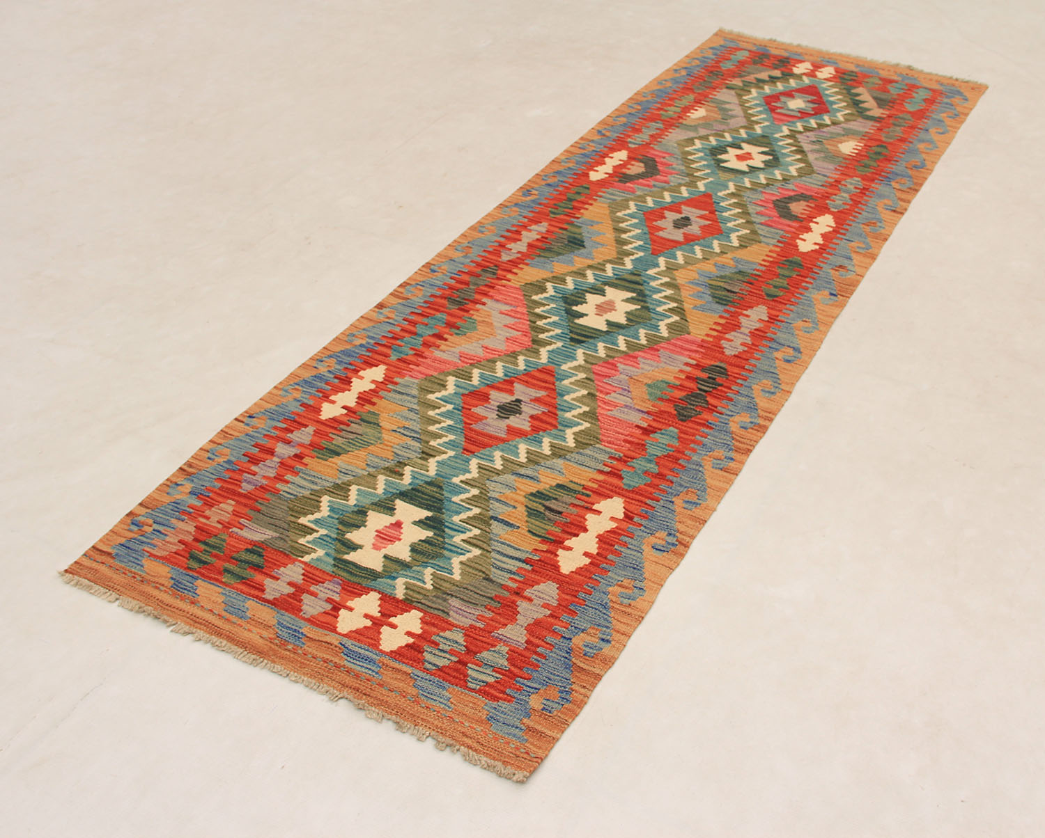 3' X 8' Multy Handmade Veggie Dye Kilim Rug Runner
