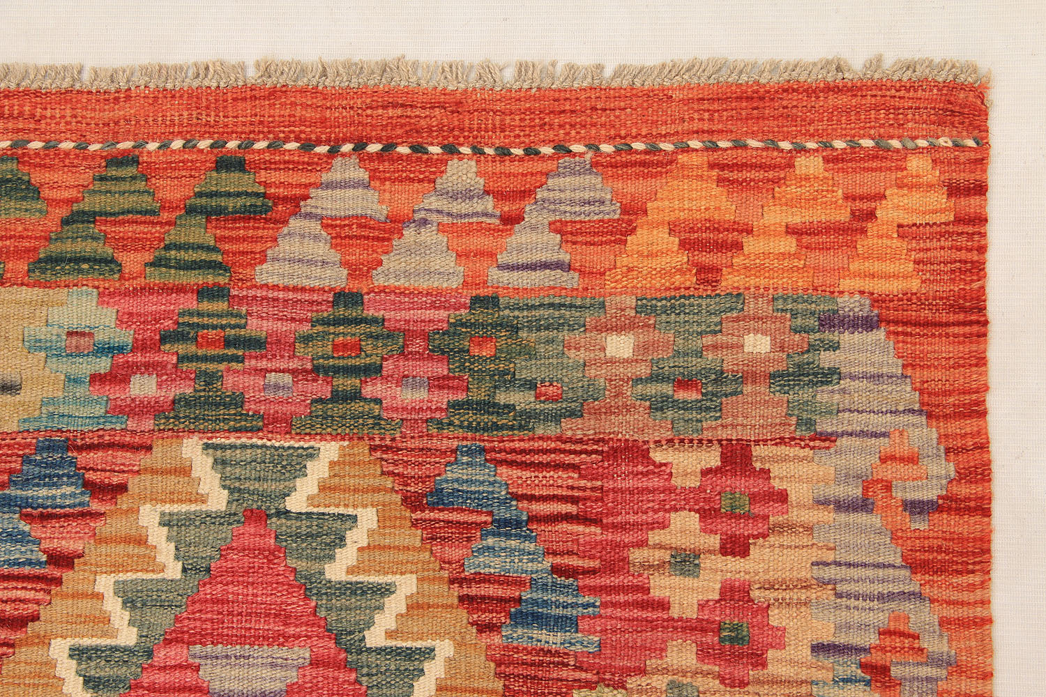 3' X 8' Multy Handmade Veggie Dye Kilim Rug Runner