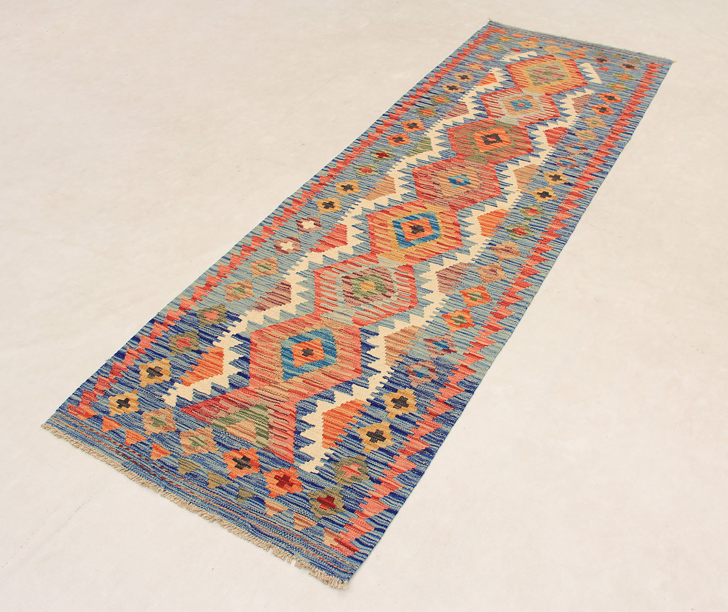 3' X 8' Multy Handmade Veggie Dye Kilim Rug Runner