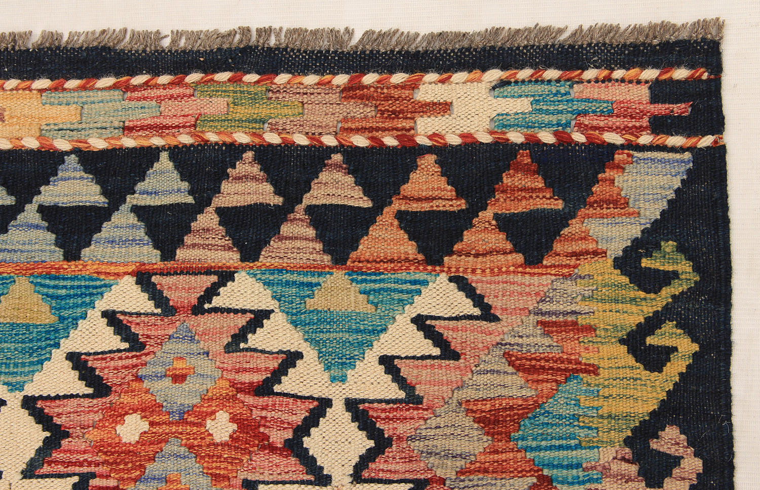3' X 8' Multy Handmade Veggie Dye Kilim Rug Runner