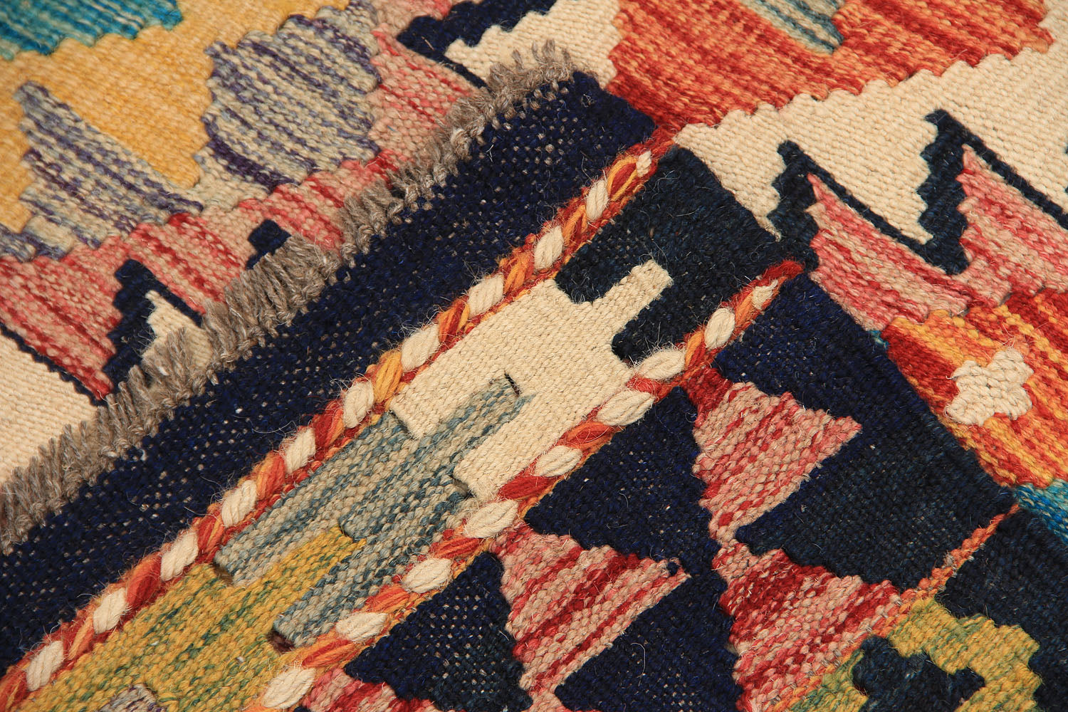3' X 8' Multy Handmade Veggie Dye Kilim Rug Runner