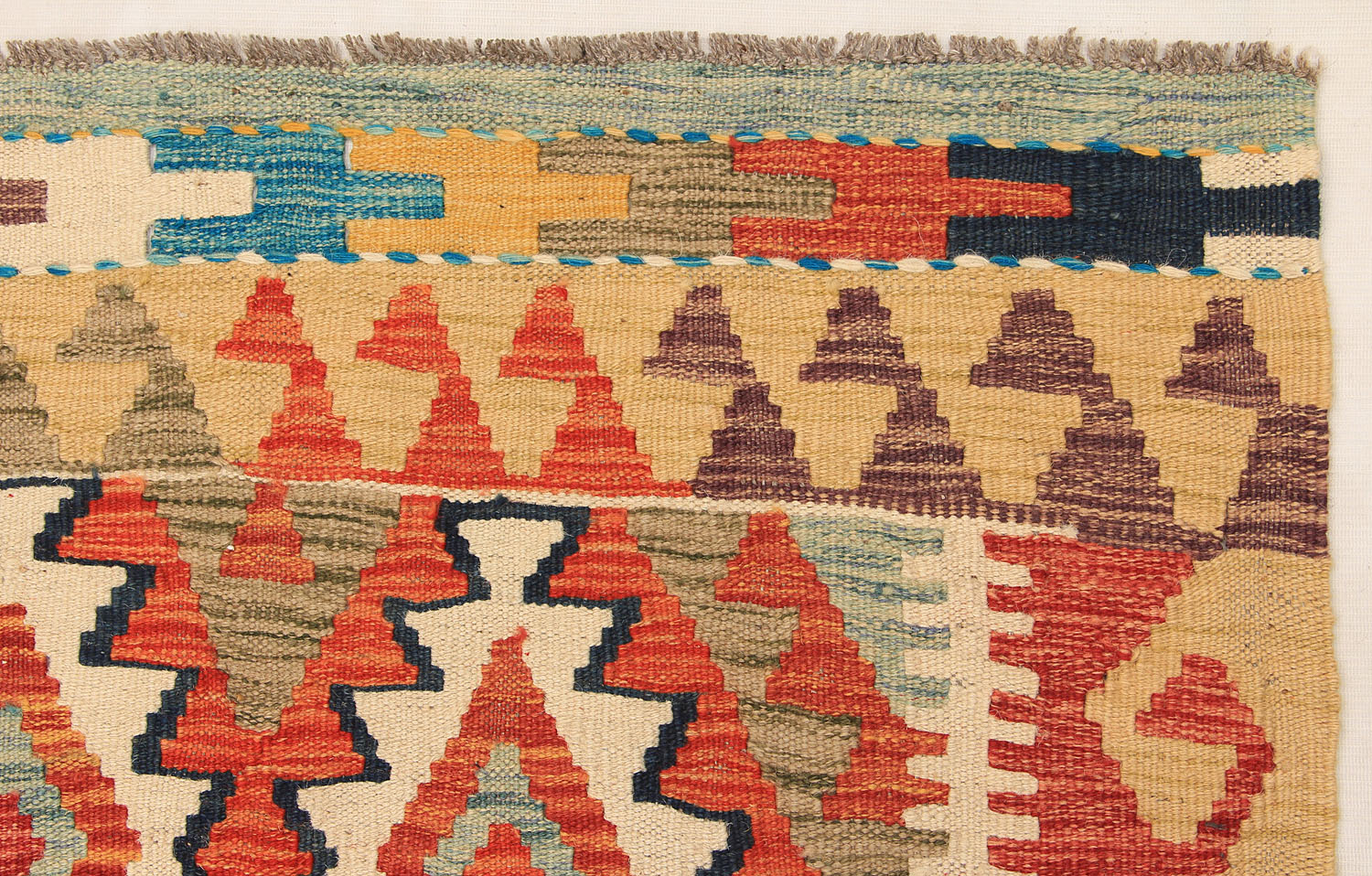 3' X 8' Multy Handmade Veggie Dye Kilim Rug Runner